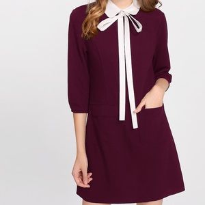 Tie Neck Peter Pan Collar Dress